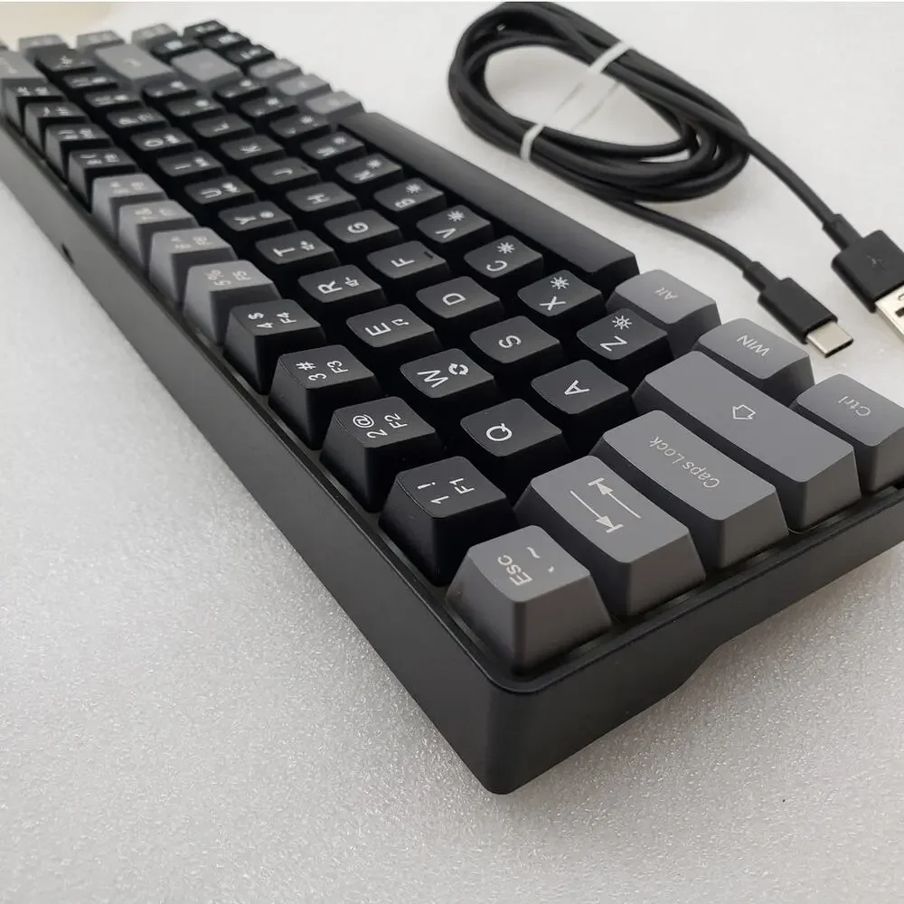K68 68-Key Wired Gaming Keyboard Mechanical Feel Membrane Compact